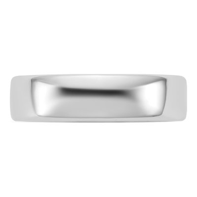 14K White Gold 5.5mm Domed Comfort-Fit Wedding Band – view 3