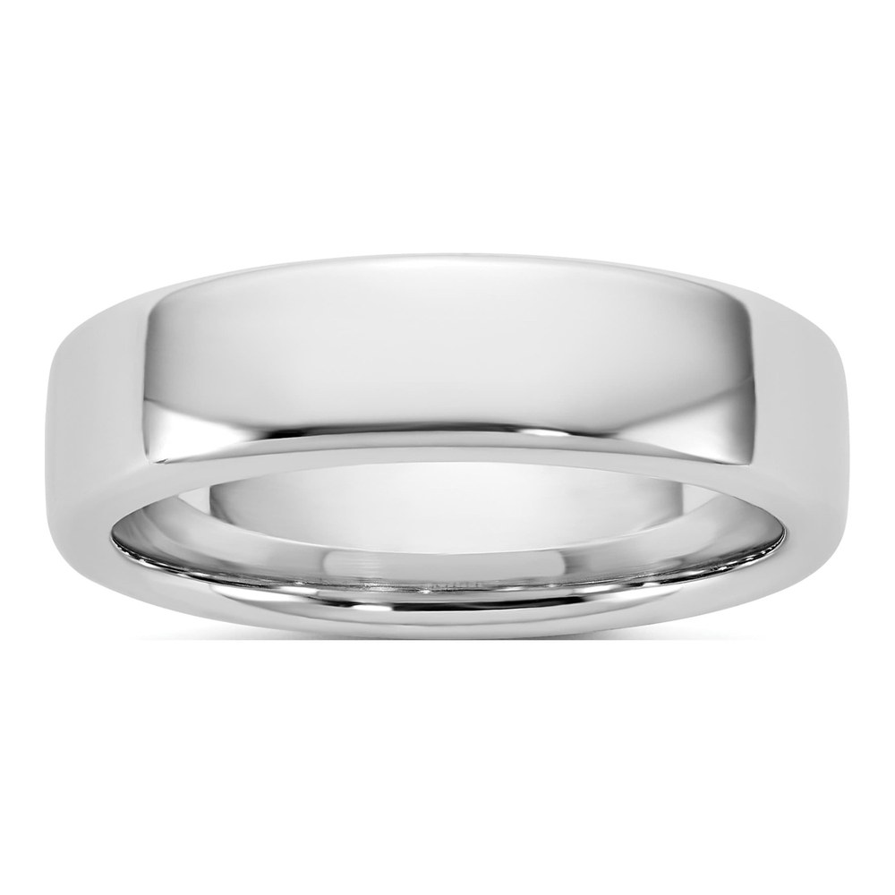 14K White Gold Rhodium-Plated 5.5mm European Comfort Fit Band Size 4