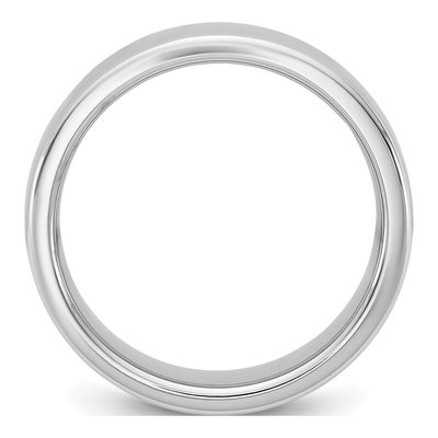 14K White Gold 6mm Domed Comfort-Fit Wedding Band – view 2