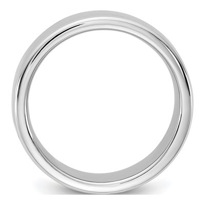 14K White Gold 7mm Domed Comfort-Fit Wedding Band – view 2