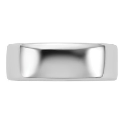 14K White Gold 7mm Domed Comfort-Fit Wedding Band – view 3