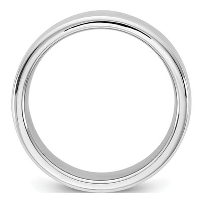14K White Gold 8mm Domed Comfort-Fit Wedding Band – view 2
