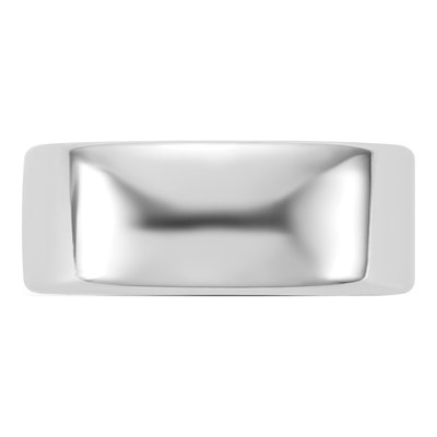 14K White Gold 8mm Domed Comfort-Fit Wedding Band – view 3