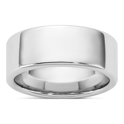 14K White Gold 8mm Domed Comfort-Fit Wedding Band