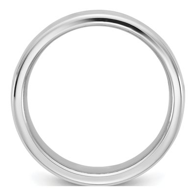 14K White Gold 9mm Domed European Comfort-Fit Wedding Band – view 2