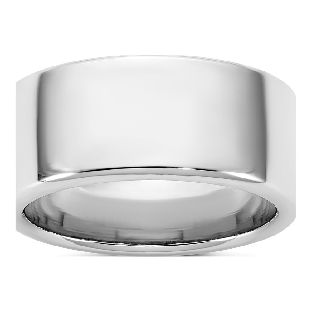 14K White Gold Rhodium-Plated 9mm European Comfort Fit Band Size 5