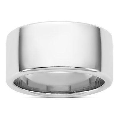 14K White Gold 10mm Domed European Comfort-Fit Wedding Band