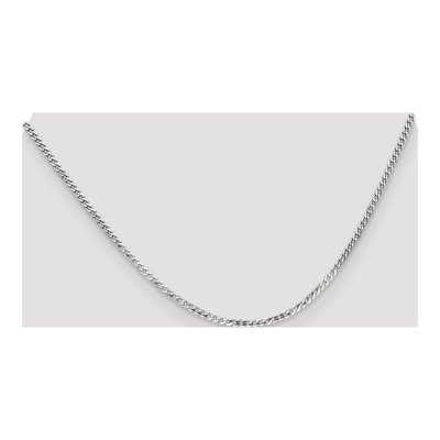 14K White Gold 2.2mm Flat Beveled Curb Chain – view 2