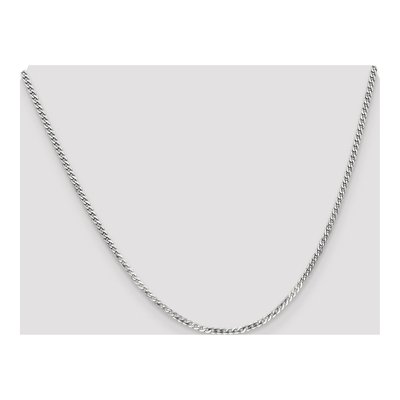 14K White Gold 2.2mm Flat Beveled Curb Chain – view 2