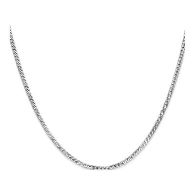 14K White Gold 2.2mm Flat Beveled Curb Chain – view 2