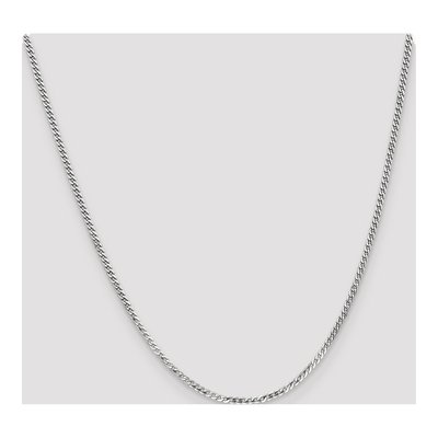 14K White Gold 2.2mm Flat Beveled Curb Chain – view 3