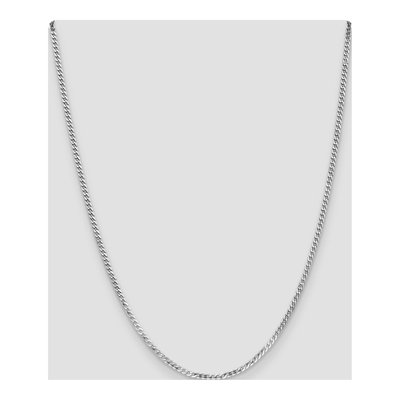 14K White Gold 2.2mm Flat Beveled Curb Chain – view 4