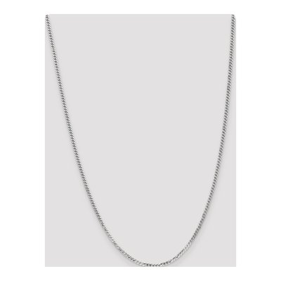14K White Gold 2.2mm Flat Beveled Curb Chain – view 3