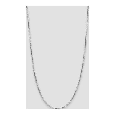 14K White Gold 2.2mm Flat Beveled Curb Chain – view 4