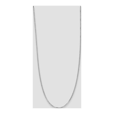 14K White Gold 2.2mm Flat Beveled Curb Chain – view 4