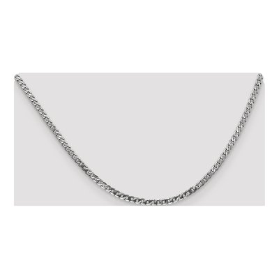 14K White Gold 2.9mm Flat Beveled Curb Chain – view 4
