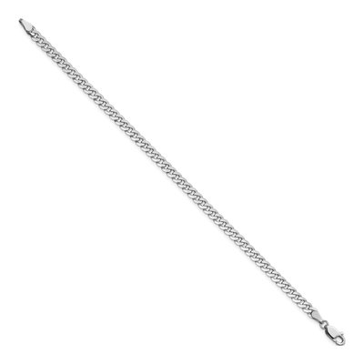 14K White Gold 3.9mm Flat Beveled Curb Chain Bracelet – view 2