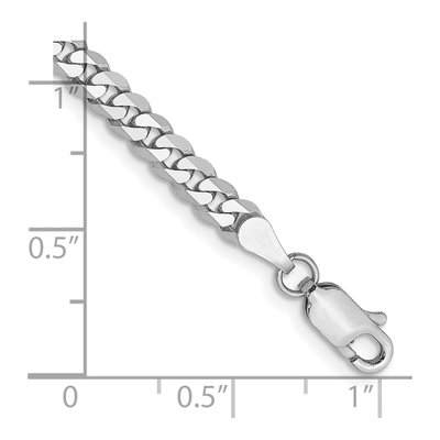 14K White Gold 3.9mm Flat Beveled Curb Chain Bracelet – view 3