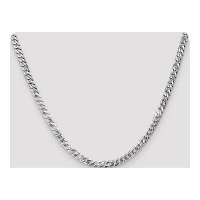 14K White Gold 4.75mm Flat Beveled Curb Chain – view 4