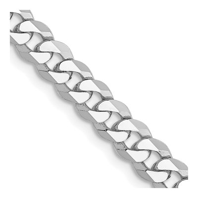 14K White Gold 4.75mm Flat Beveled Curb Chain