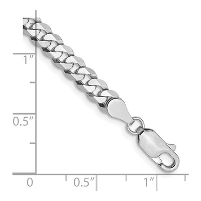 14K White Gold 4.75mm Flat Beveled Curb Chain Bracelet – view 3