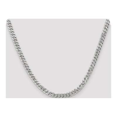 14K White Gold 5.75mm Flat Beveled Curb Chain – view 4
