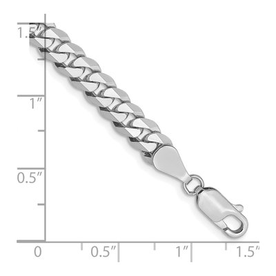 14K White Gold 5.75mm Flat Beveled Curb Chain Bracelet – view 3