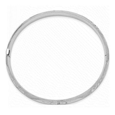 14K White Gold Florentine Hinged Bangle Bracelet – view 4