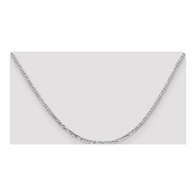 14K White Gold 2.25mm 16-Inch Flat Figaro Chain – view 4