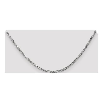 14K White Gold 2.75mm Flat Figaro Chain – view 4