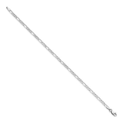 14K White Gold 2.75mm Flat Figaro Chain Bracelet – view 2