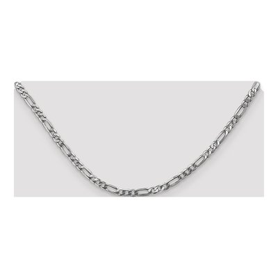 14K White Gold 4mm Flat Figaro Chain – view 4