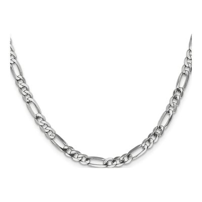 14K White Gold 4.5mm Flat Figaro Chain – view 2