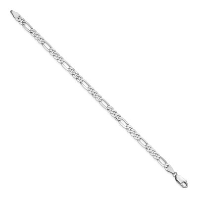 14K White Gold 4.5mm 8-Inch Flat Figaro Chain Bracelet – view 2