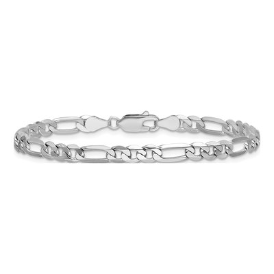 14K White Gold 4.5mm 8-Inch Flat Figaro Chain Bracelet – view 4