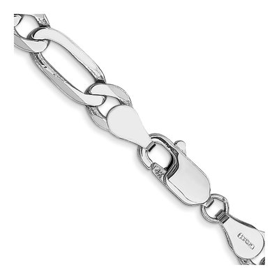 14K White Gold 5.5mm Flat Figaro Chain – view 3