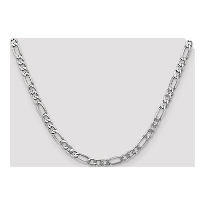 14K White Gold 5.5mm Flat Figaro Chain – view 4
