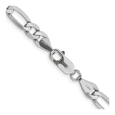 14K White Gold 6mm Flat Figaro Chain – view 3
