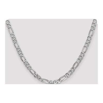 14K White Gold 6mm Flat Figaro Chain – view 4