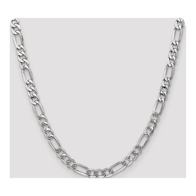 14K White Gold 7mm Flat Figaro Chain – view 4