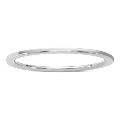 14K White Gold 1mm Comfort-Fit Wedding Band