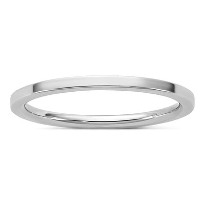 14K White Gold 1.5mm Flat Comfort-Fit Wedding Band