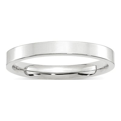 14K White Gold 3mm Comfort-Fit Wedding Band