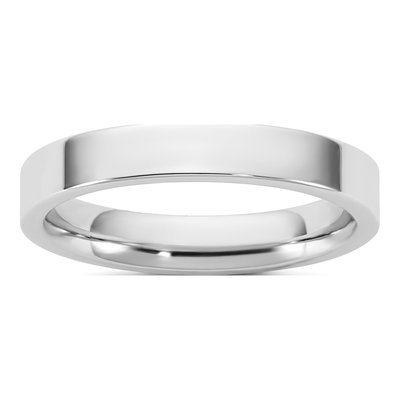 14K White Gold 3.5mm Flat Comfort-Fit Wedding Band