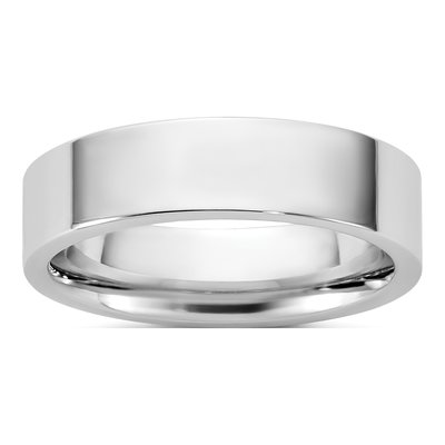 14K White Gold 5.5mm Comfort-Fit Wedding Band