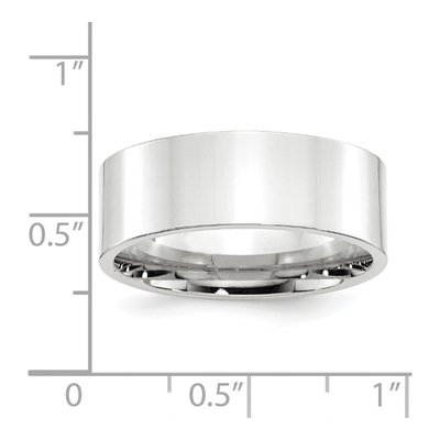14K White Gold 8mm Flat Comfort-Fit Wedding Band – view 4