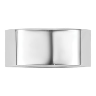 14K White Gold 9mm Flat Comfort-Fit Wedding Band – view 3