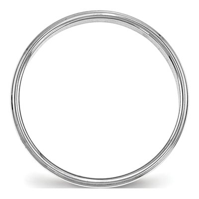 14K White Gold 4mm Step Edge Wedding Band – view 2