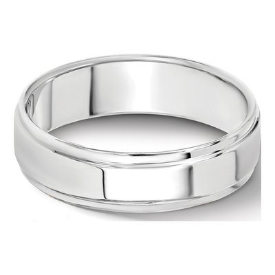 14K White Gold 5mm Step Edge Wedding Band – view 7
