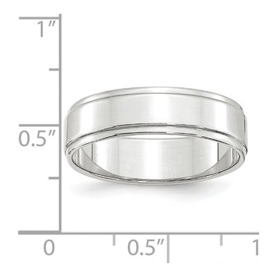 14K White Gold 6mm Step Edge Wedding Band – view 3